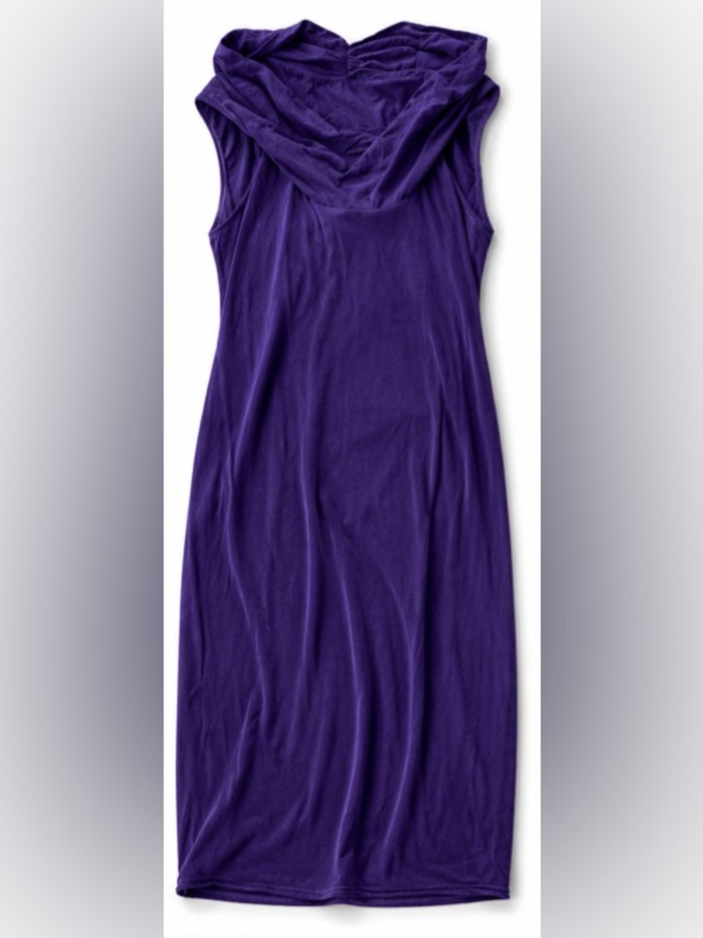 8 Velvet Purple Sleeveless Cowl Neck Midi Dress